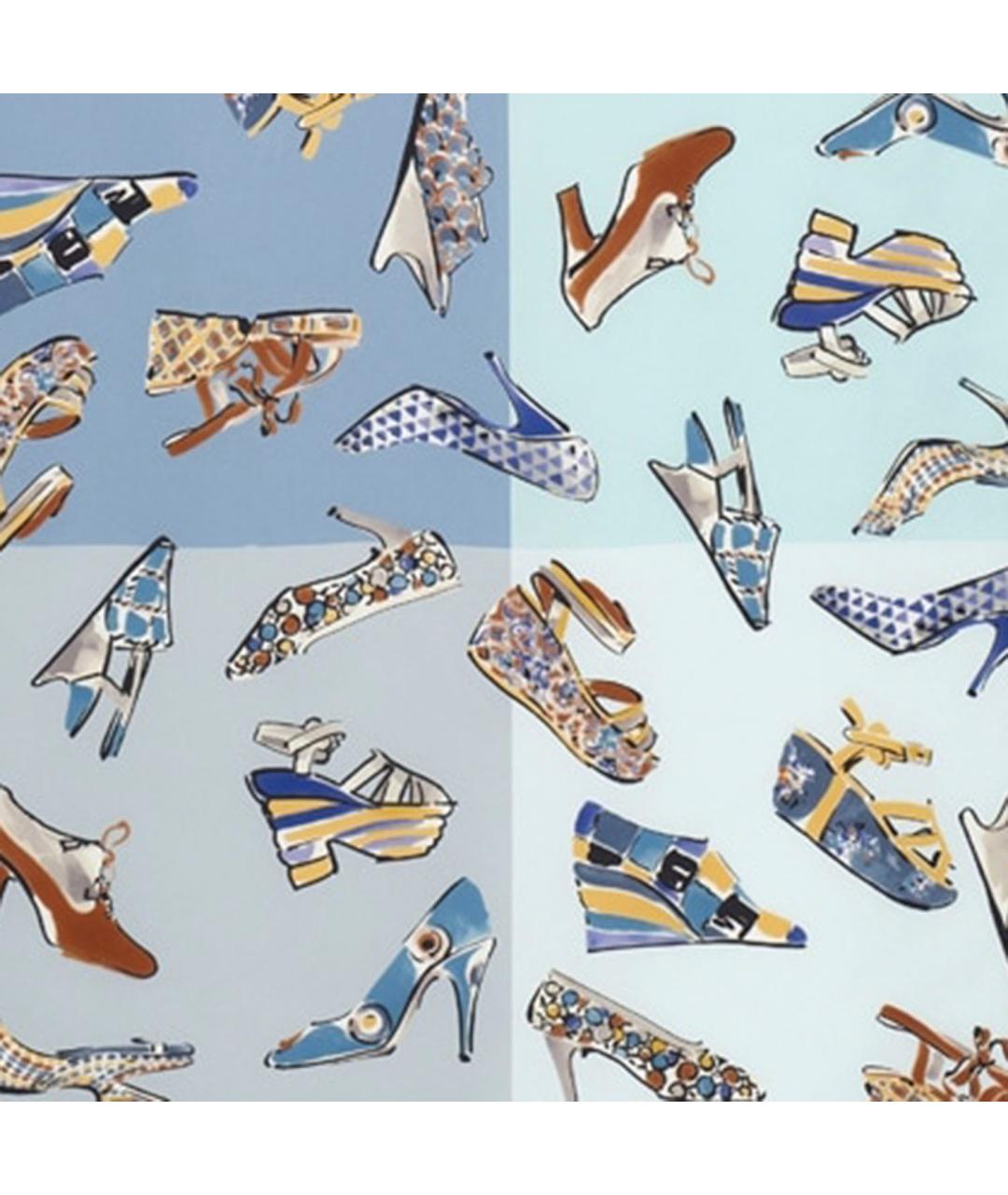 FERRAGAMO Голубой шелковый платок, фото 2