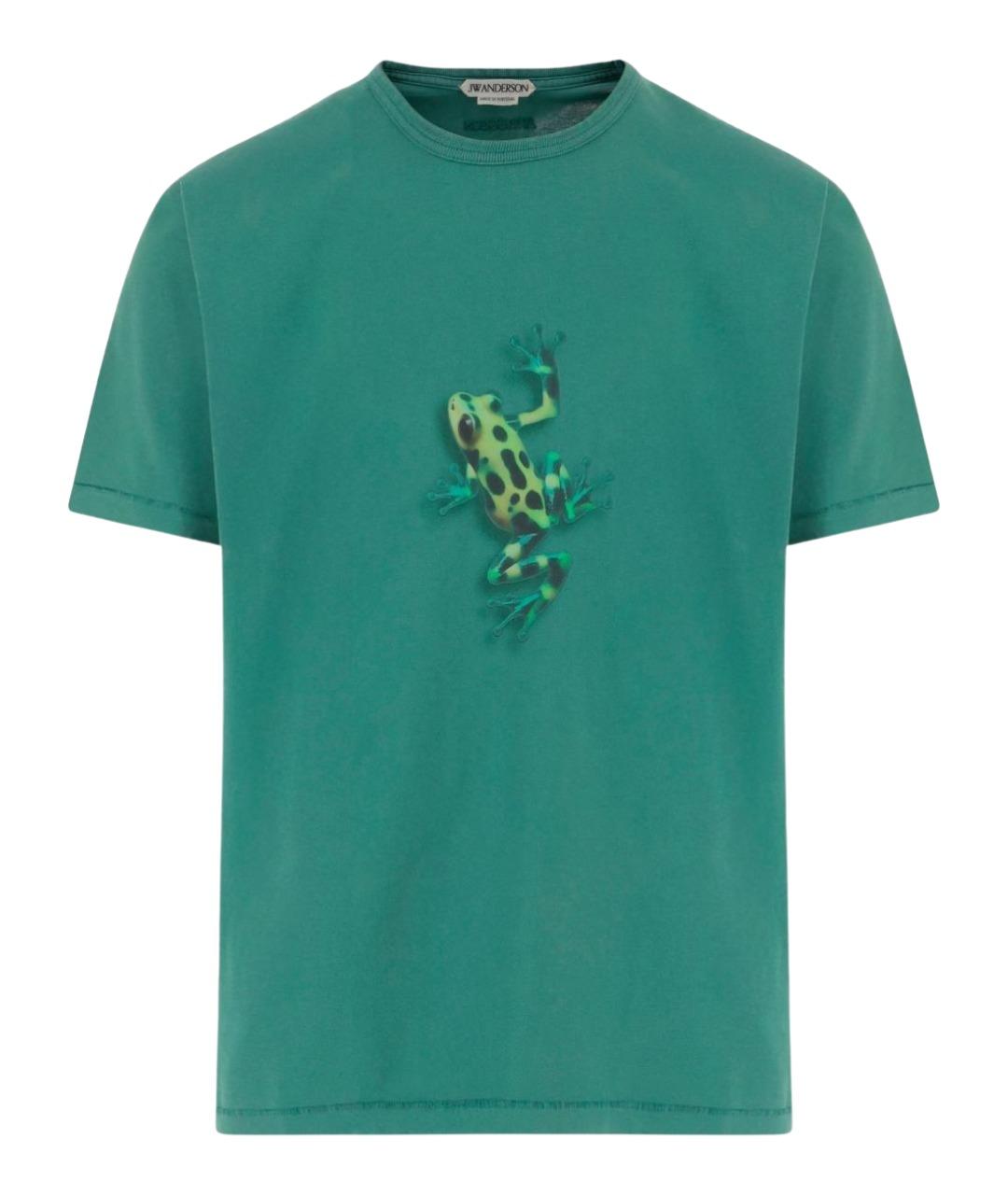 J.W.ANDERSON Зеленая хлопковая футболка, фото 1