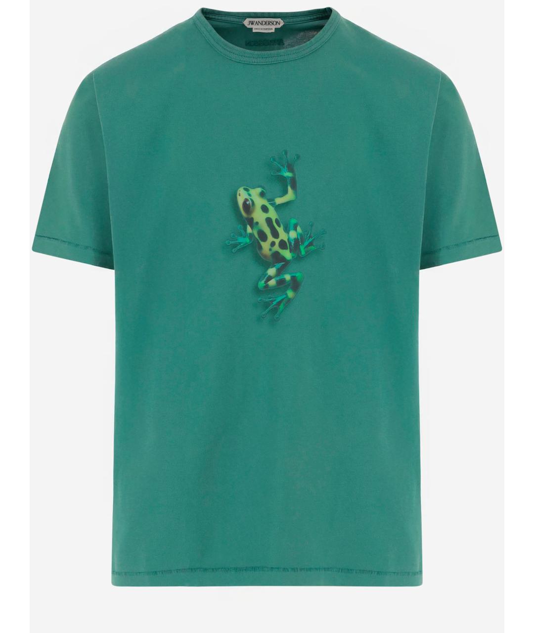 J.W.ANDERSON Зеленая хлопковая футболка, фото 4
