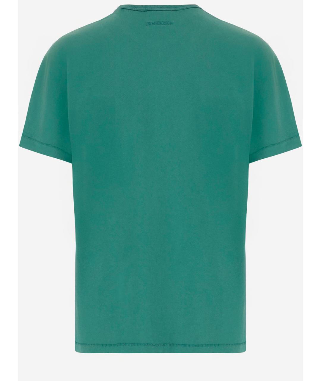 J.W.ANDERSON Зеленая хлопковая футболка, фото 2