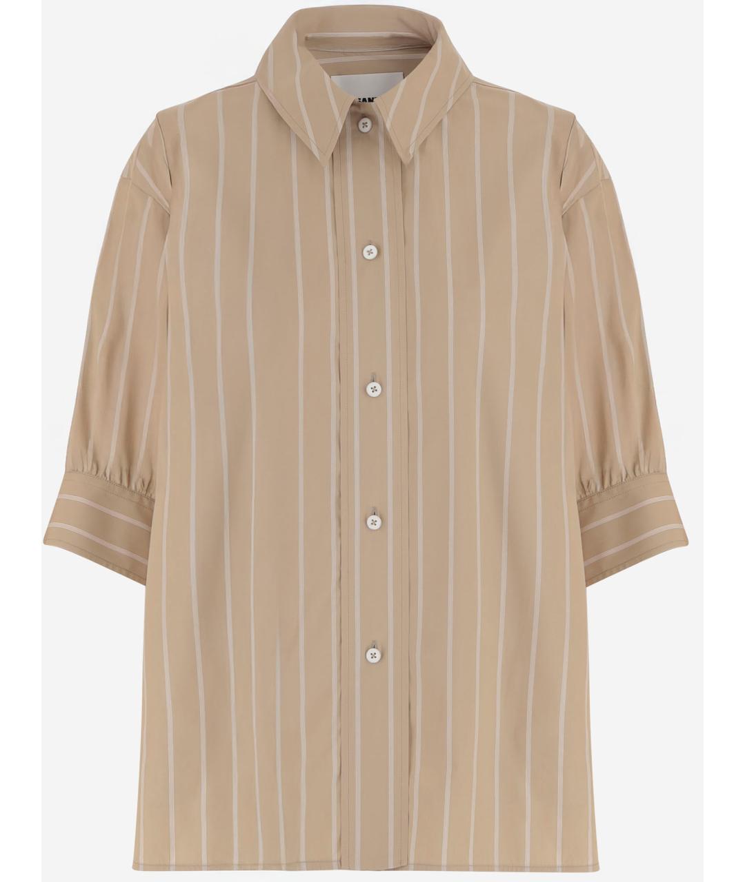JIL SANDER Бежевая хлопковая рубашка, фото 4