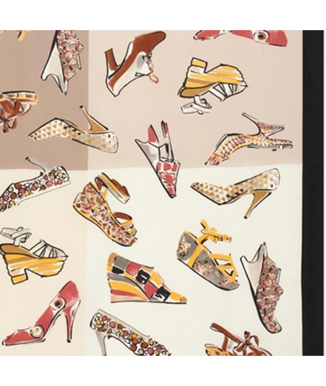 FERRAGAMO Бежевый шелковый платок, фото 2