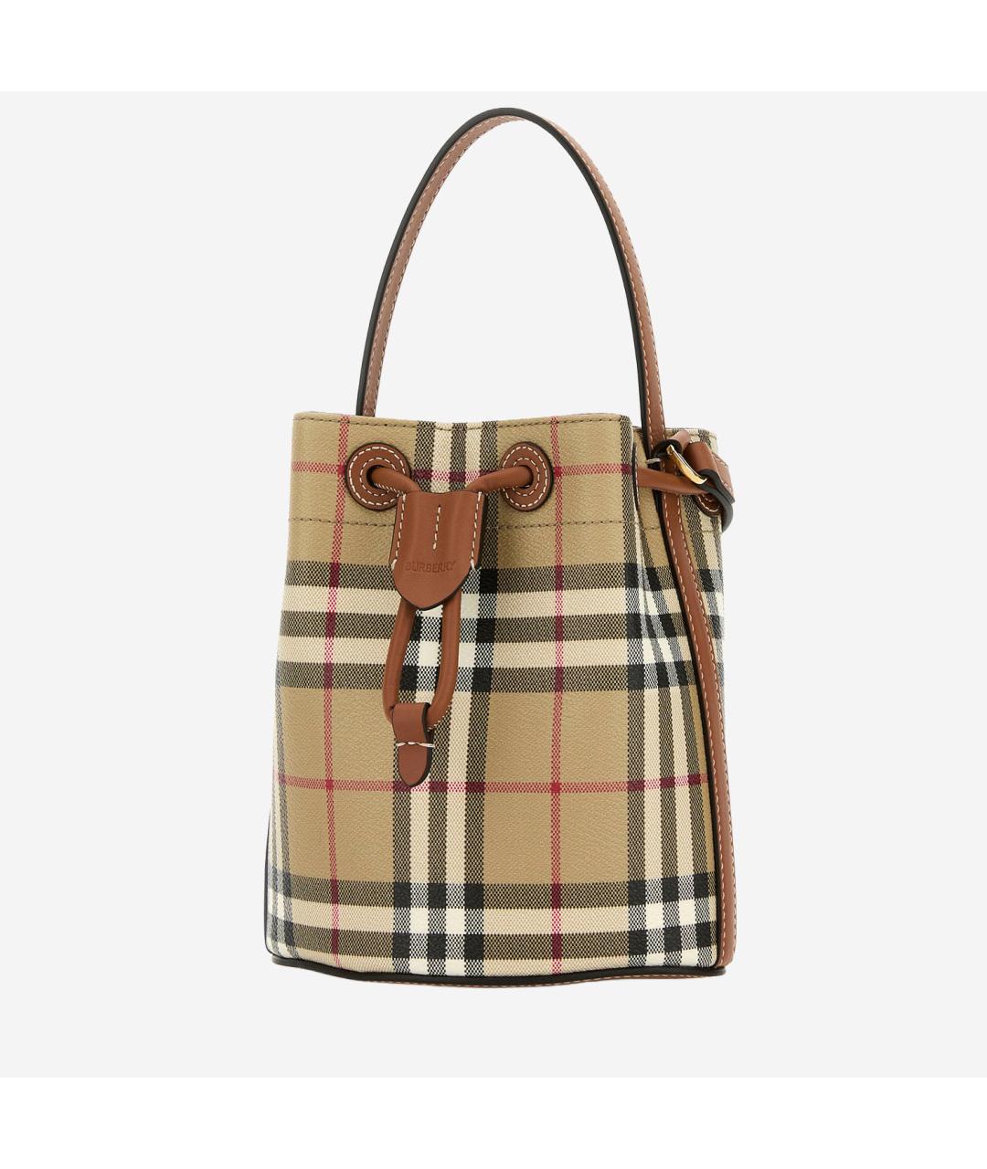 BURBERRY Бежевая кожаная сумка тоут, фото 3