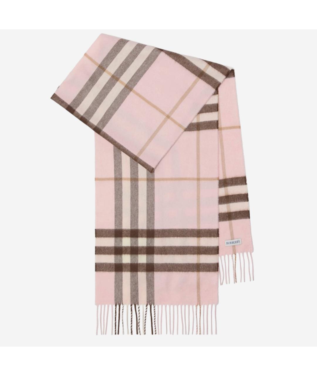 BURBERRY Розовый кашемировый шарф, фото 2
