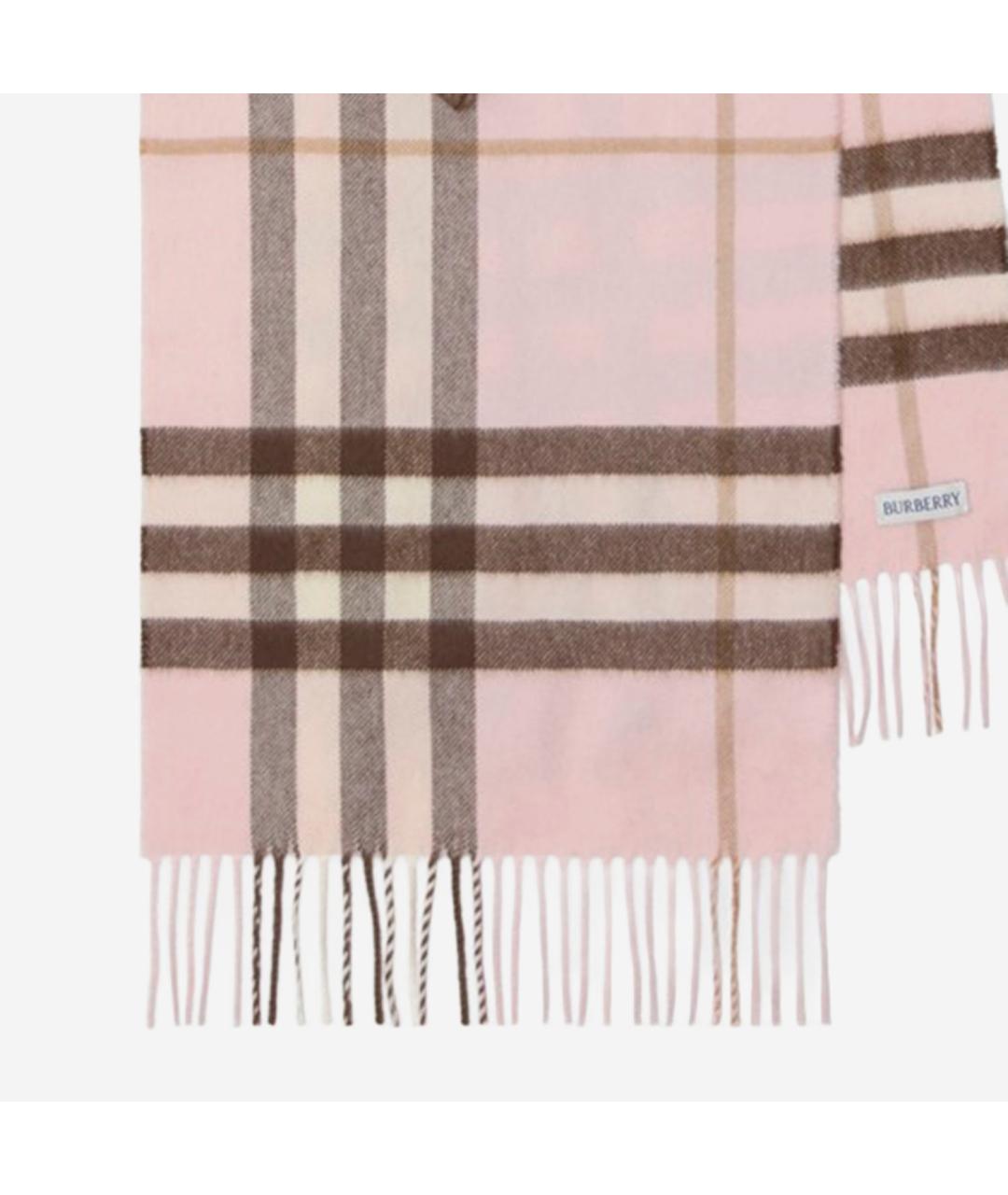 BURBERRY Розовый кашемировый шарф, фото 3