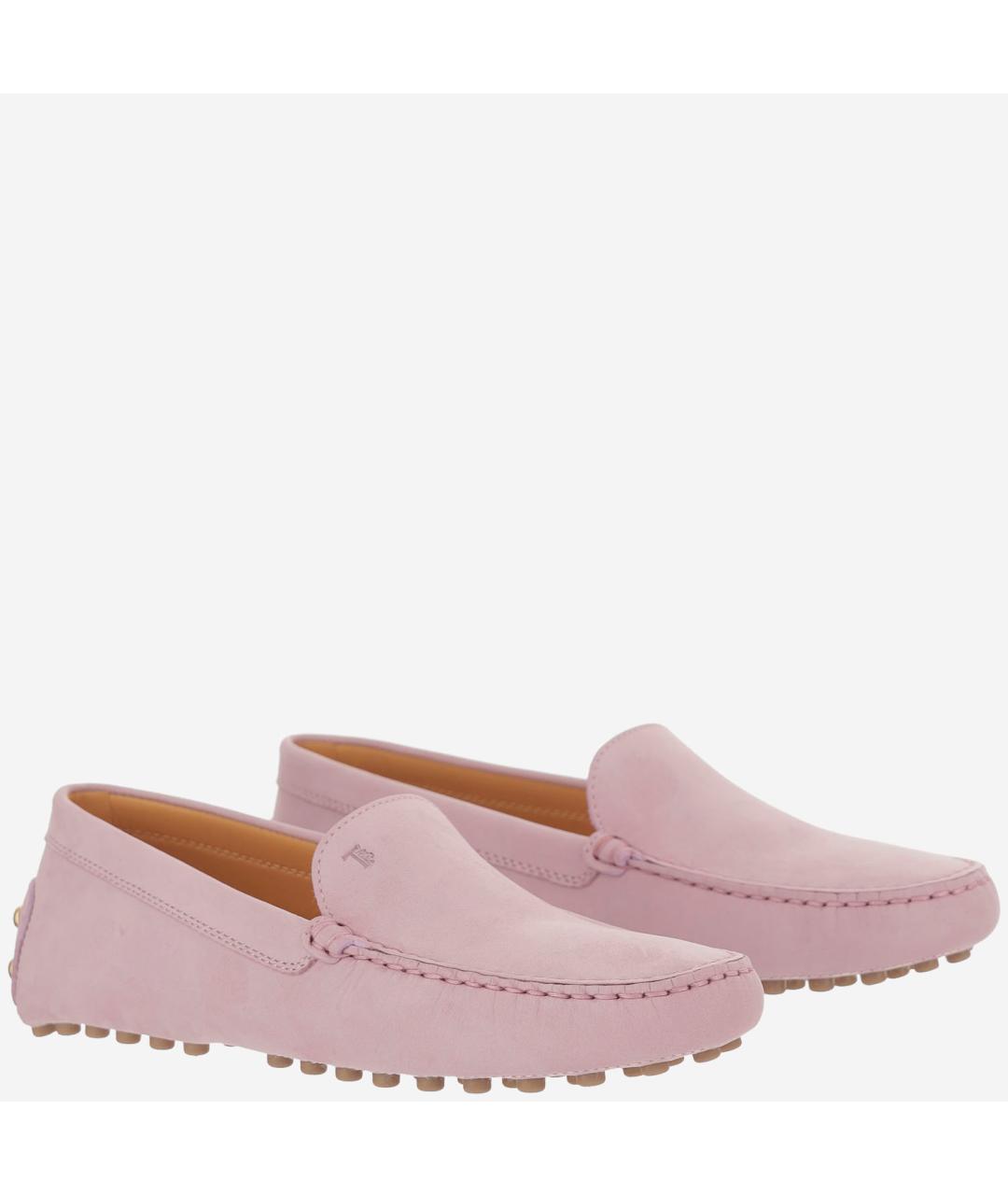 TOD'S Розовые замшевые мокасины, фото 3