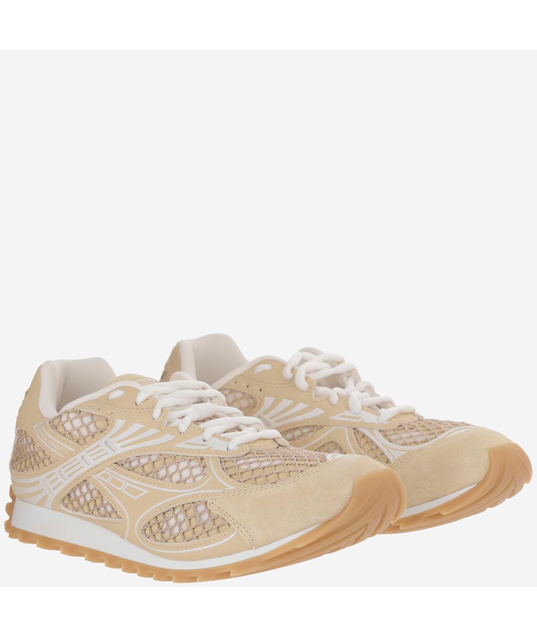 BOTTEGA VENETA Бежевые текстильные кроссовки, фото 3