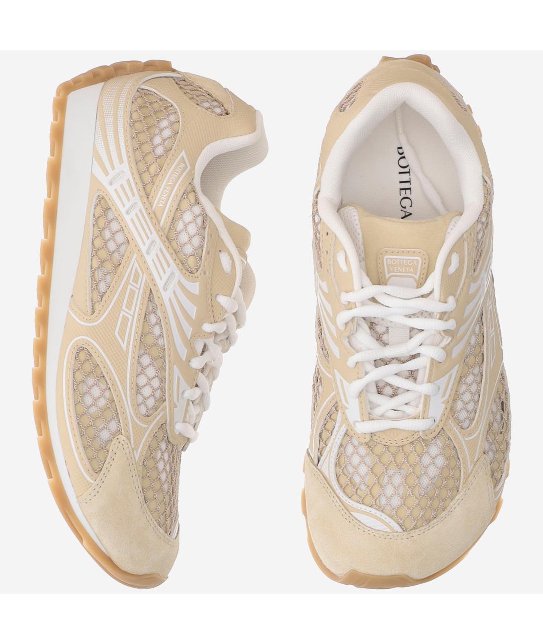 BOTTEGA VENETA Бежевые текстильные кроссовки, фото 2