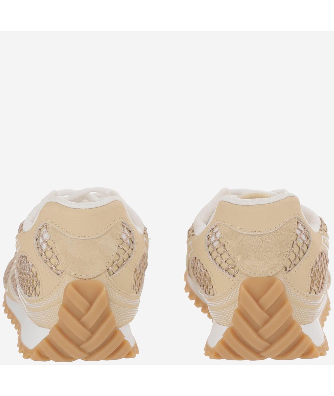 BOTTEGA VENETA Бежевые текстильные кроссовки, фото 4