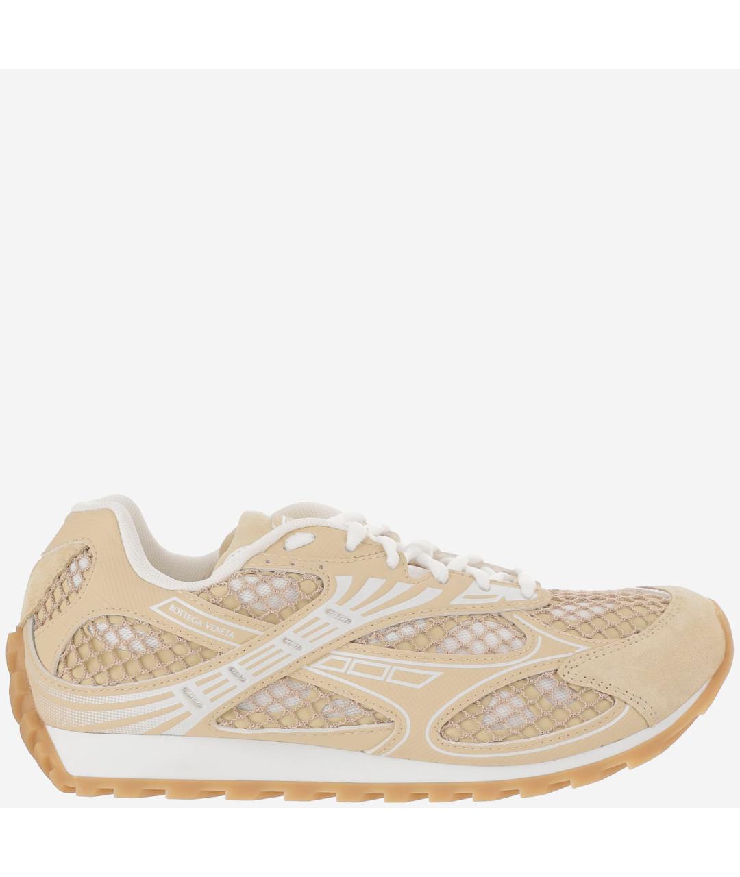 BOTTEGA VENETA Бежевые текстильные кроссовки, фото 6