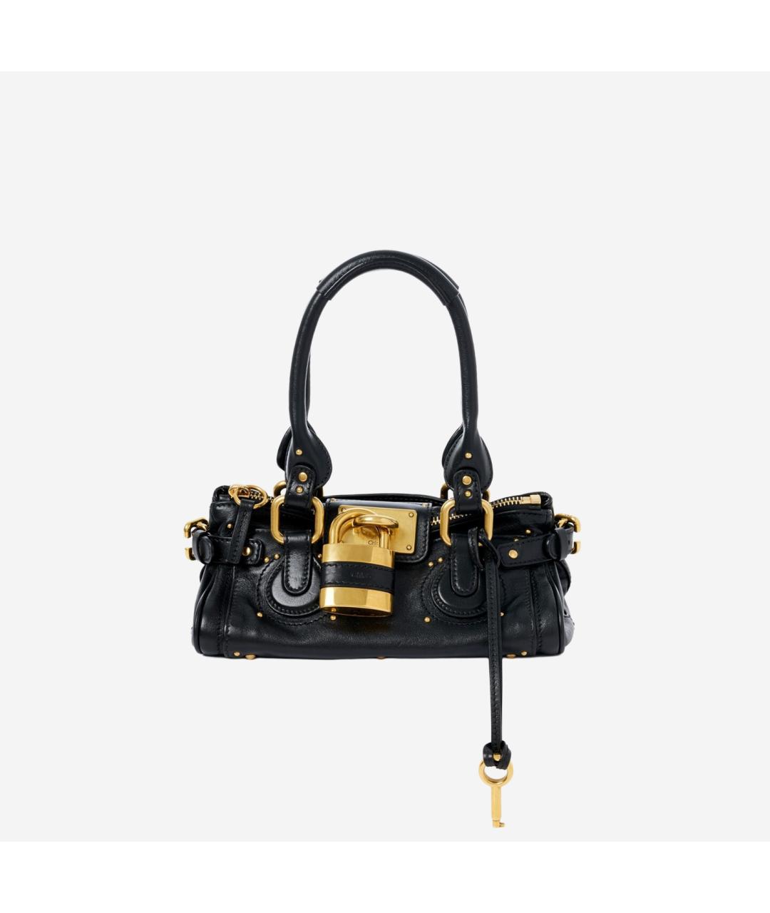 CHLOE Черная кожаная сумка с короткими ручками, фото 1