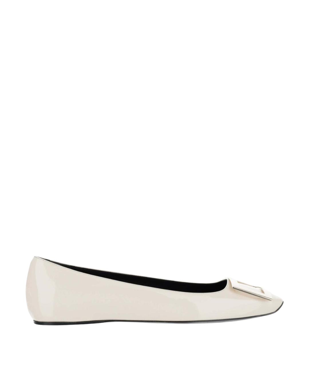 ROGER VIVIER Белые кожаные балетки, фото 1