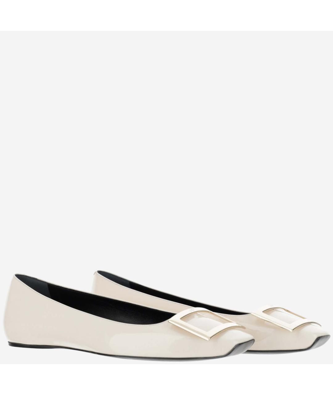 ROGER VIVIER Белые кожаные балетки, фото 2