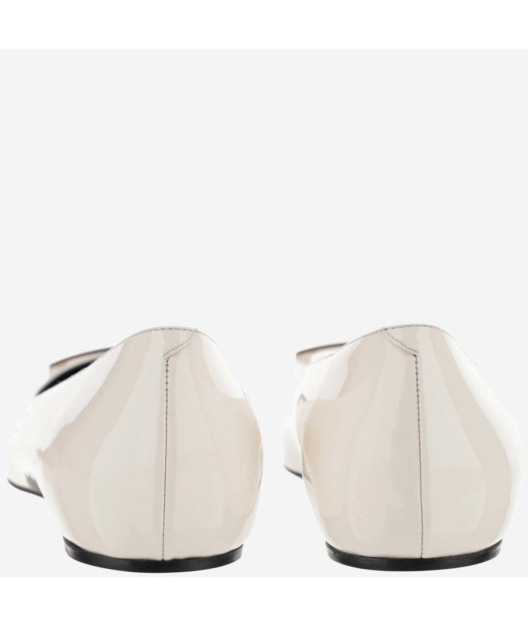ROGER VIVIER Белые кожаные балетки, фото 3