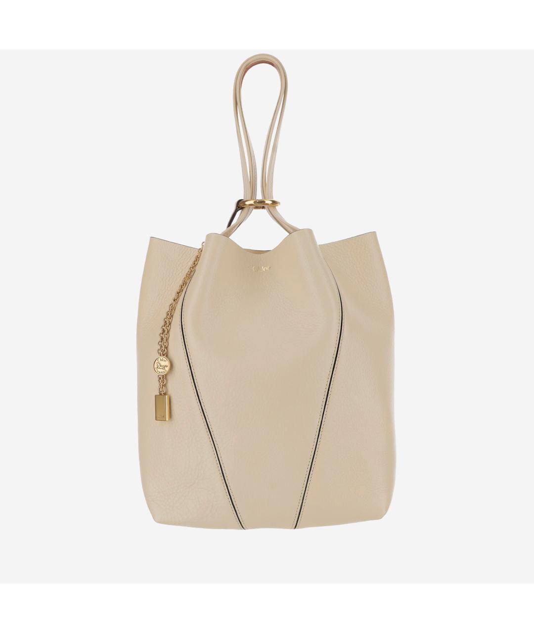 CHLOE Бежевая кожаная сумка тоут, фото 1