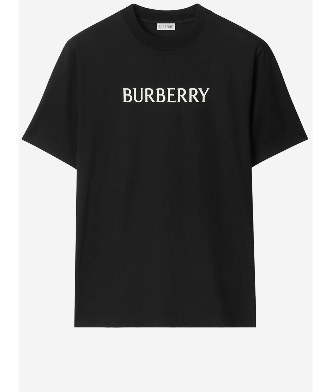 BURBERRY Черная хлопковая футболка, фото 1
