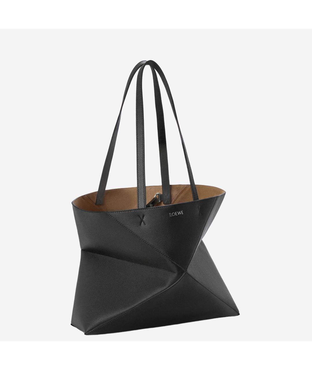 LOEWE Черная кожаная сумка тоут, фото 2