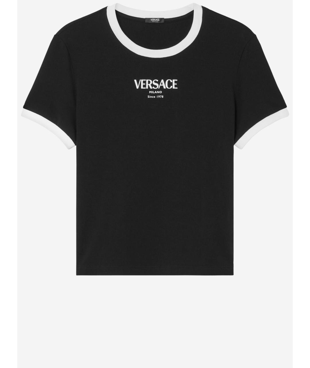 VERSACE Черная хлопковая футболка, фото 1