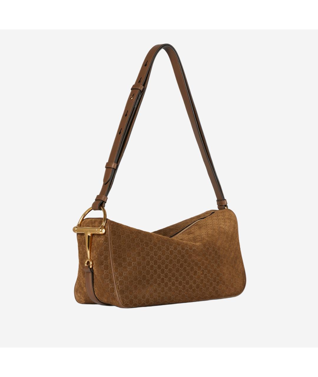 GUCCI Коричневая кожаная сумка через плечо, фото 2