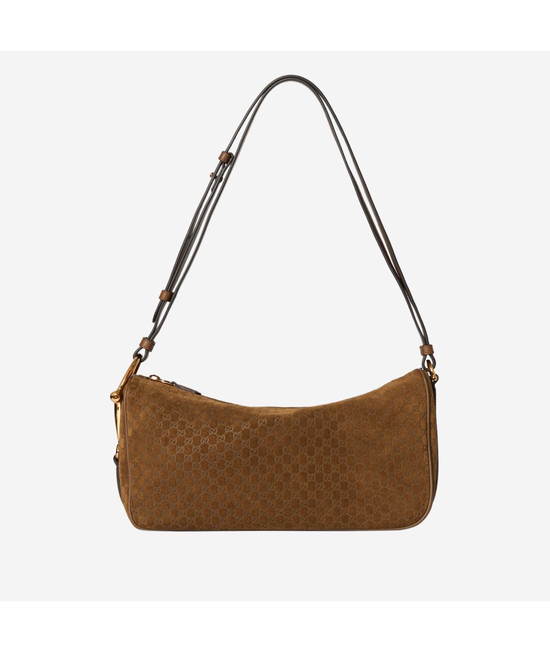 GUCCI Коричневая кожаная сумка через плечо, фото 1