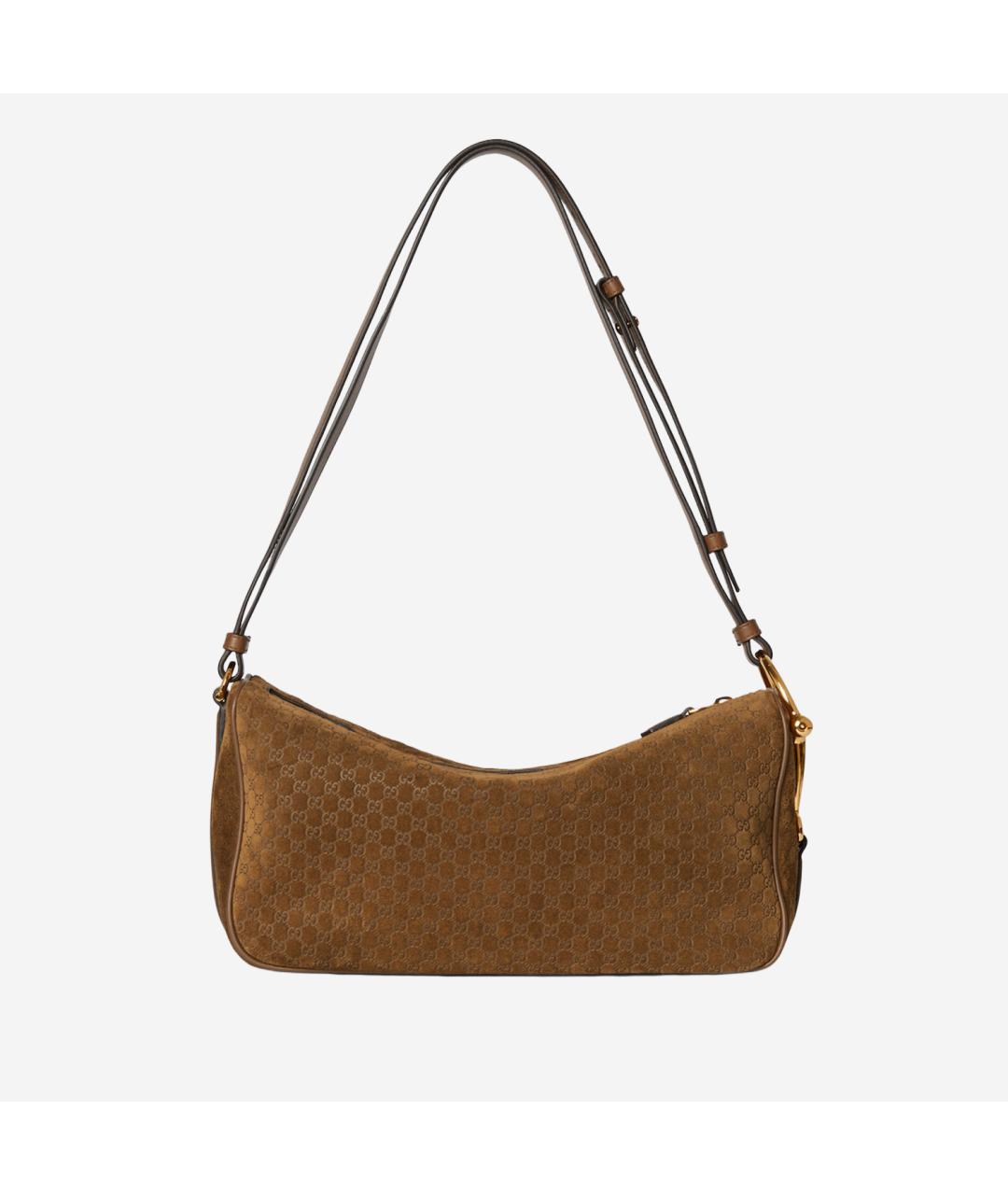 GUCCI Коричневая кожаная сумка через плечо, фото 3