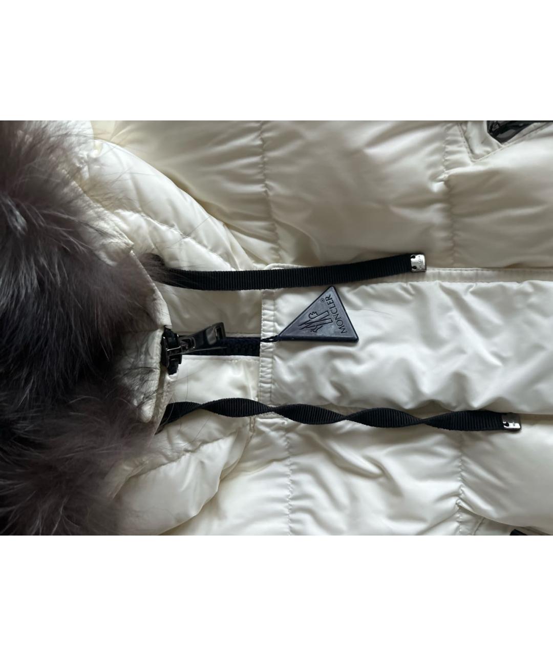 MONCLER Белый полиамидовый пуховик, фото 4