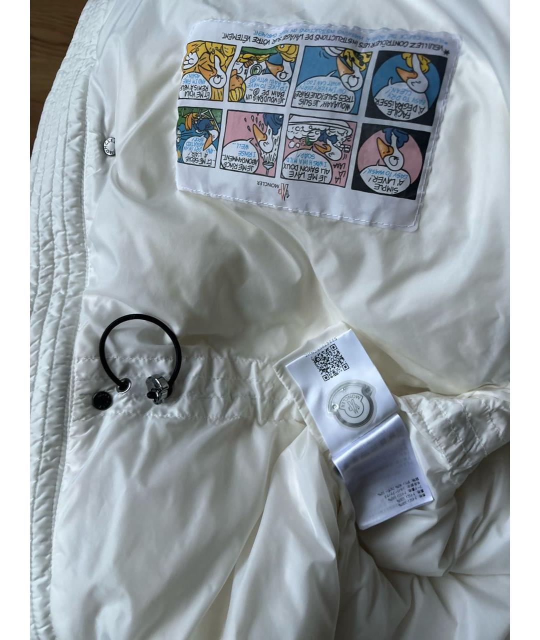 MONCLER Белый полиамидовый пуховик, фото 5