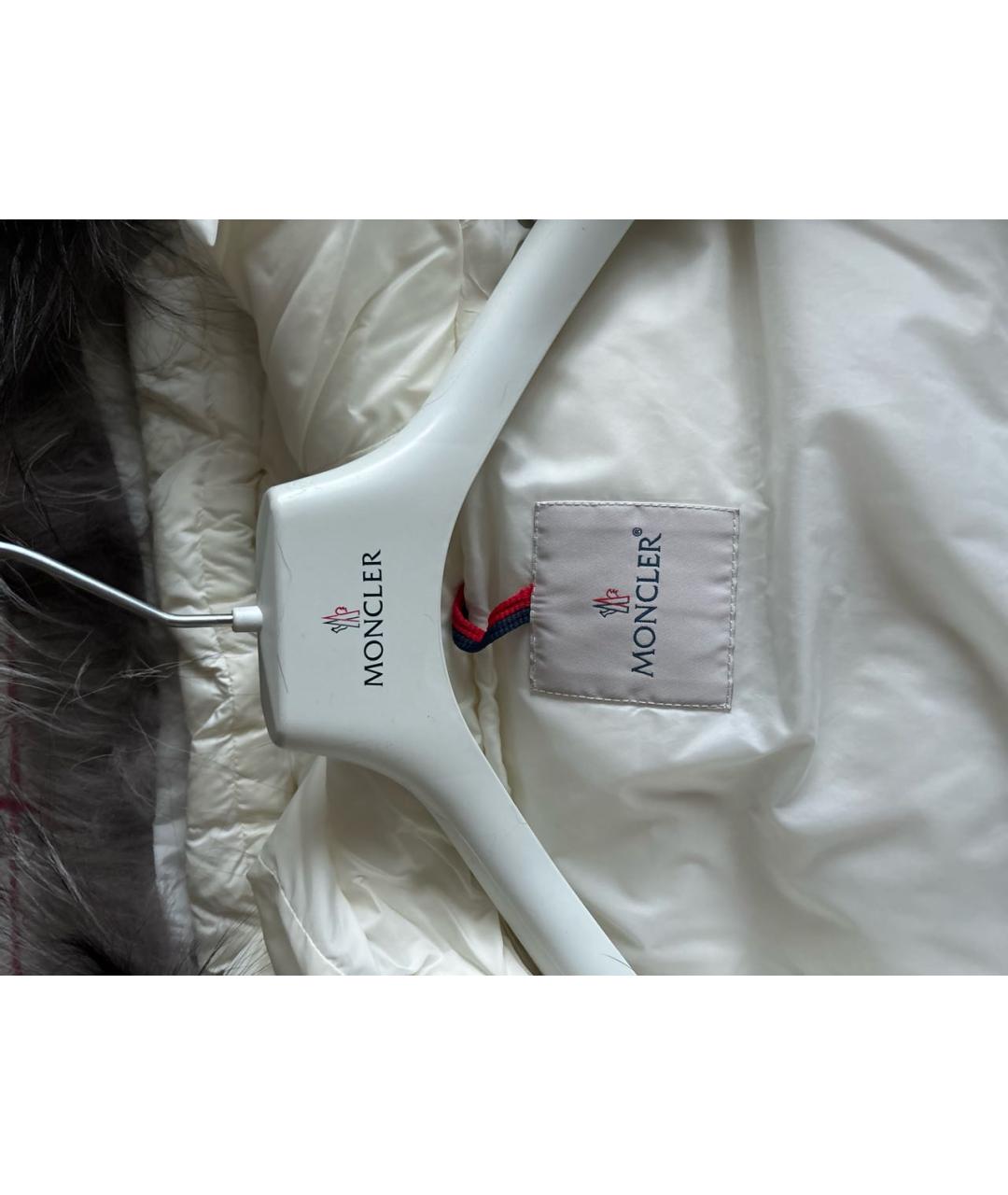 MONCLER Белый полиамидовый пуховик, фото 3