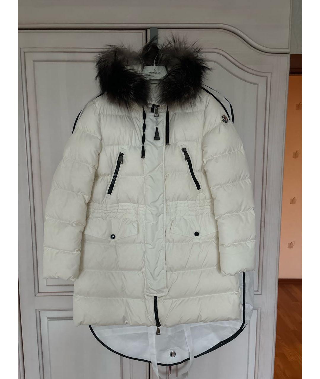 MONCLER Белый полиамидовый пуховик, фото 9