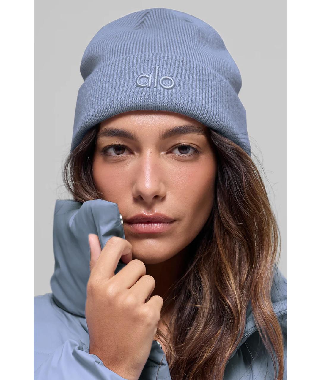 ALO YOGA Голубая шерстяная шапка, фото 3