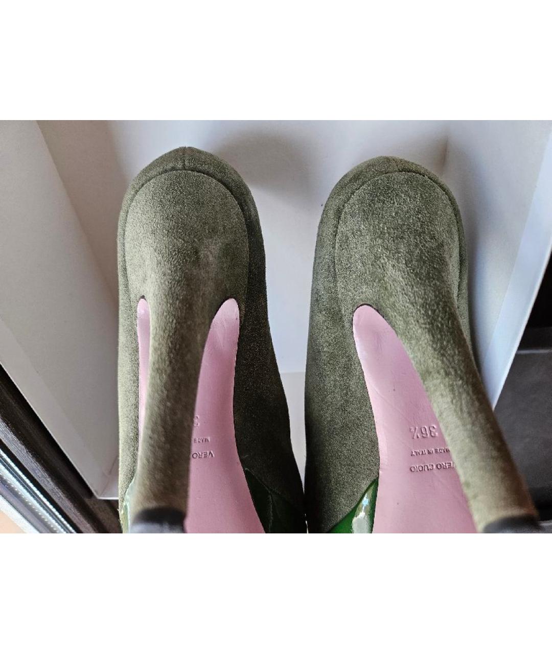 RED VALENTINO Зеленые замшевые туфли, фото 3