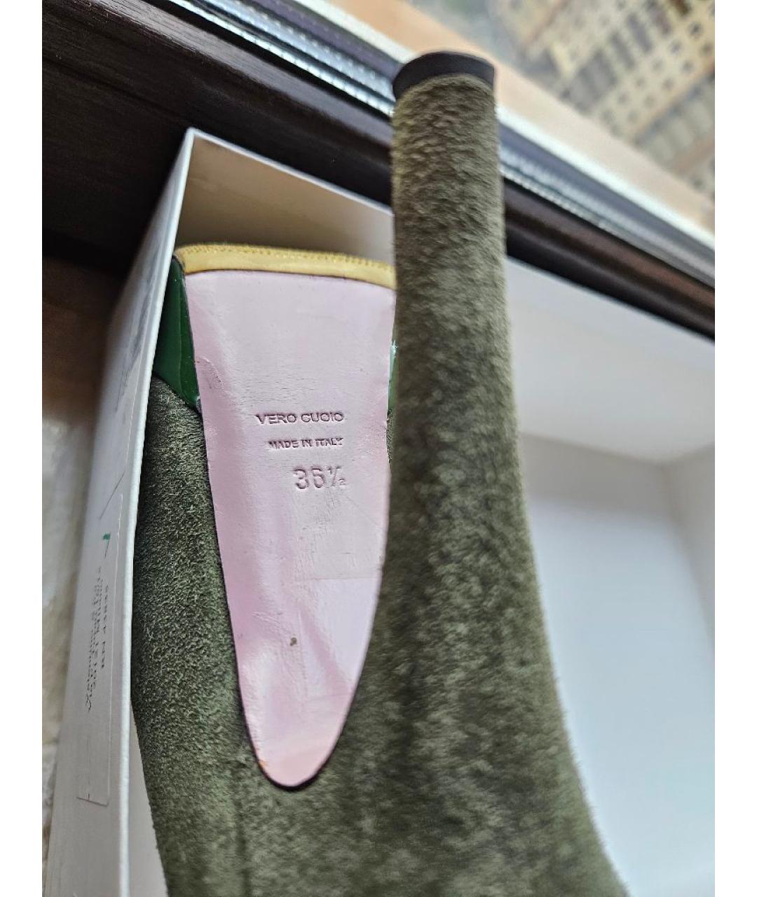 RED VALENTINO Зеленые замшевые туфли, фото 5