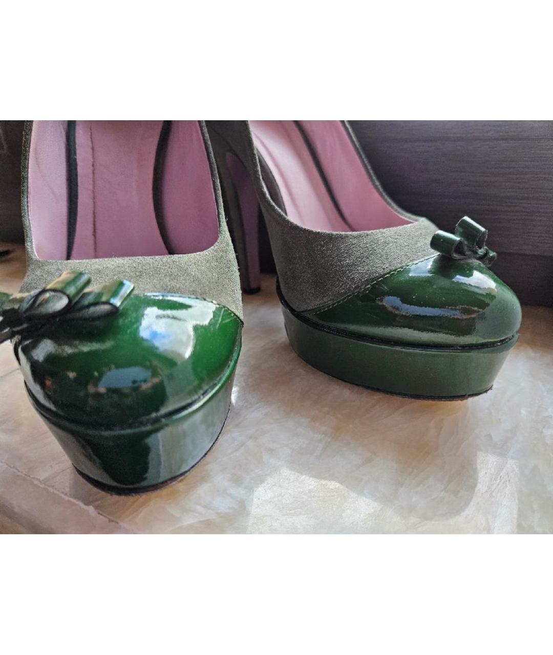 RED VALENTINO Зеленые замшевые туфли, фото 2