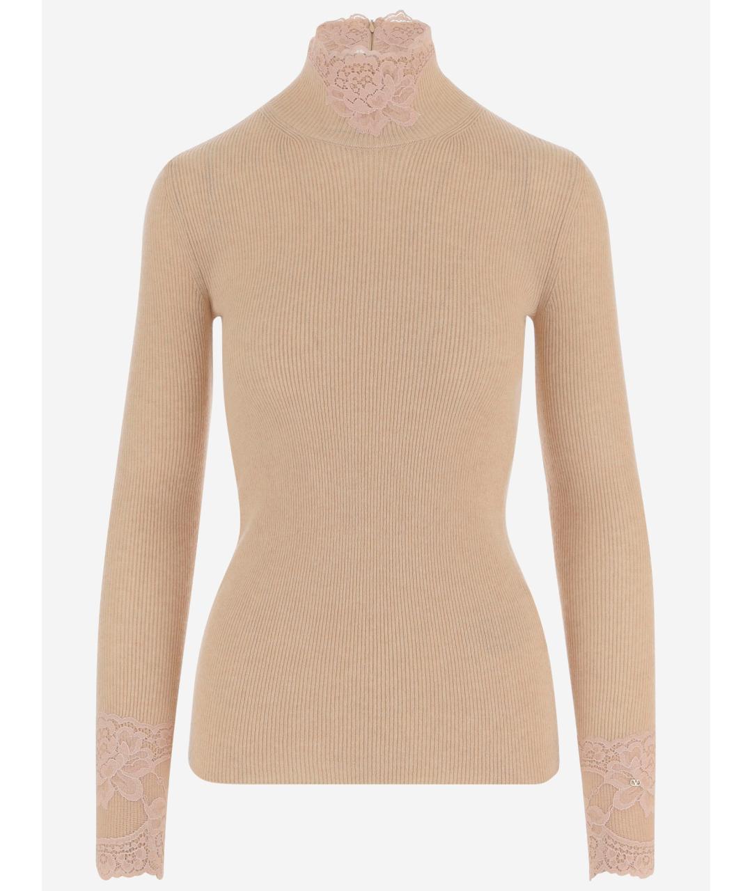 VALENTINO Бежевый кашемировый джемпер / свитер, фото 1