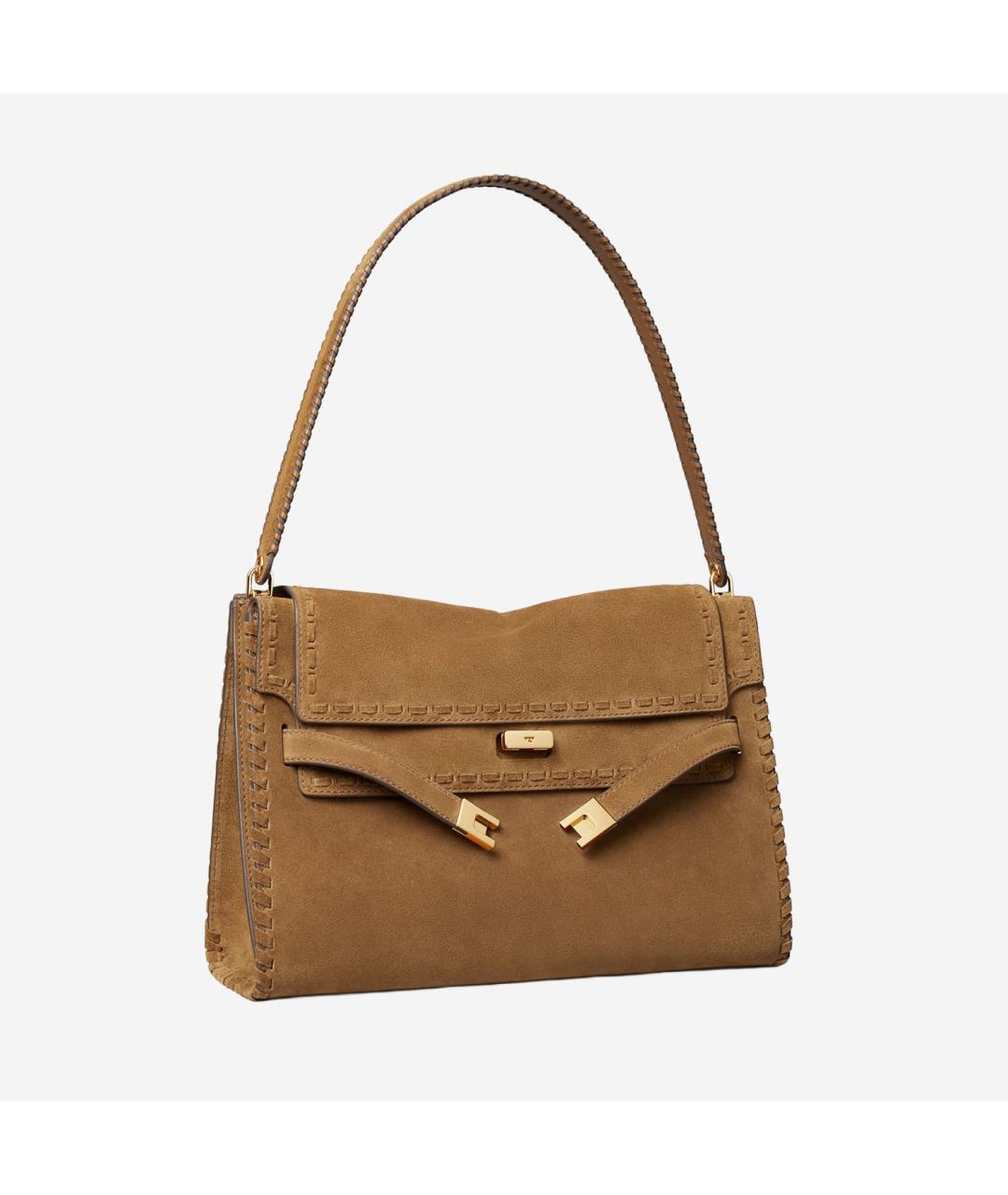 TORY BURCH Коричневая замшевая сумка через плечо, фото 2