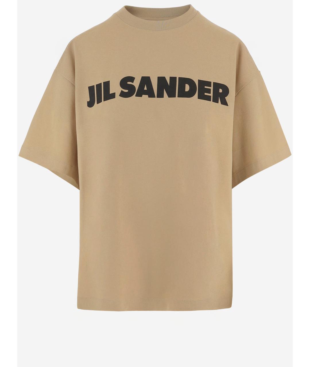 JIL SANDER Бежевая хлопковая футболка, фото 4