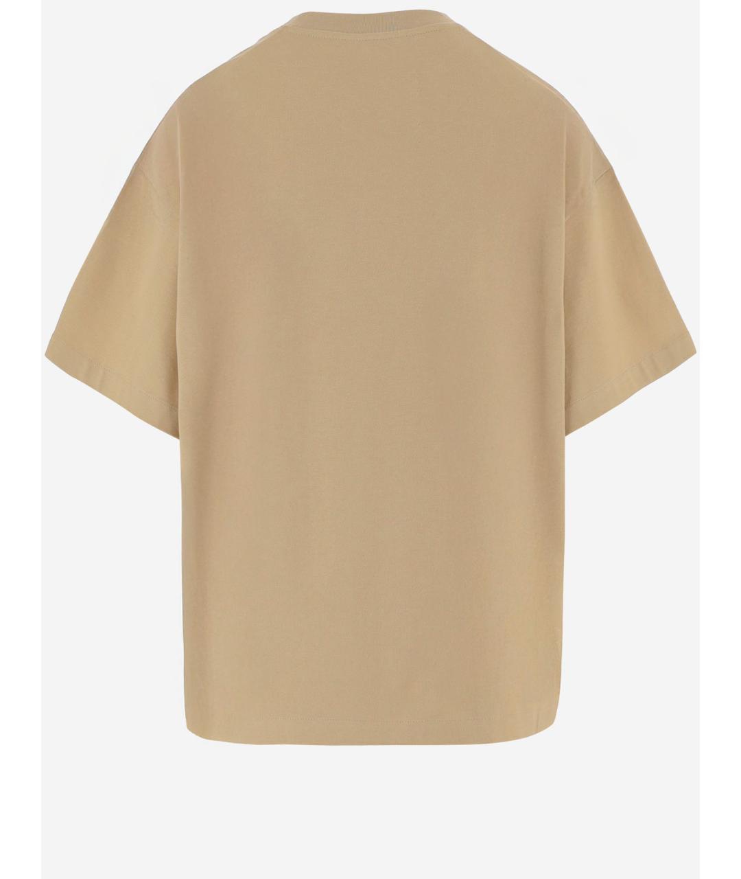 JIL SANDER Бежевая хлопковая футболка, фото 2