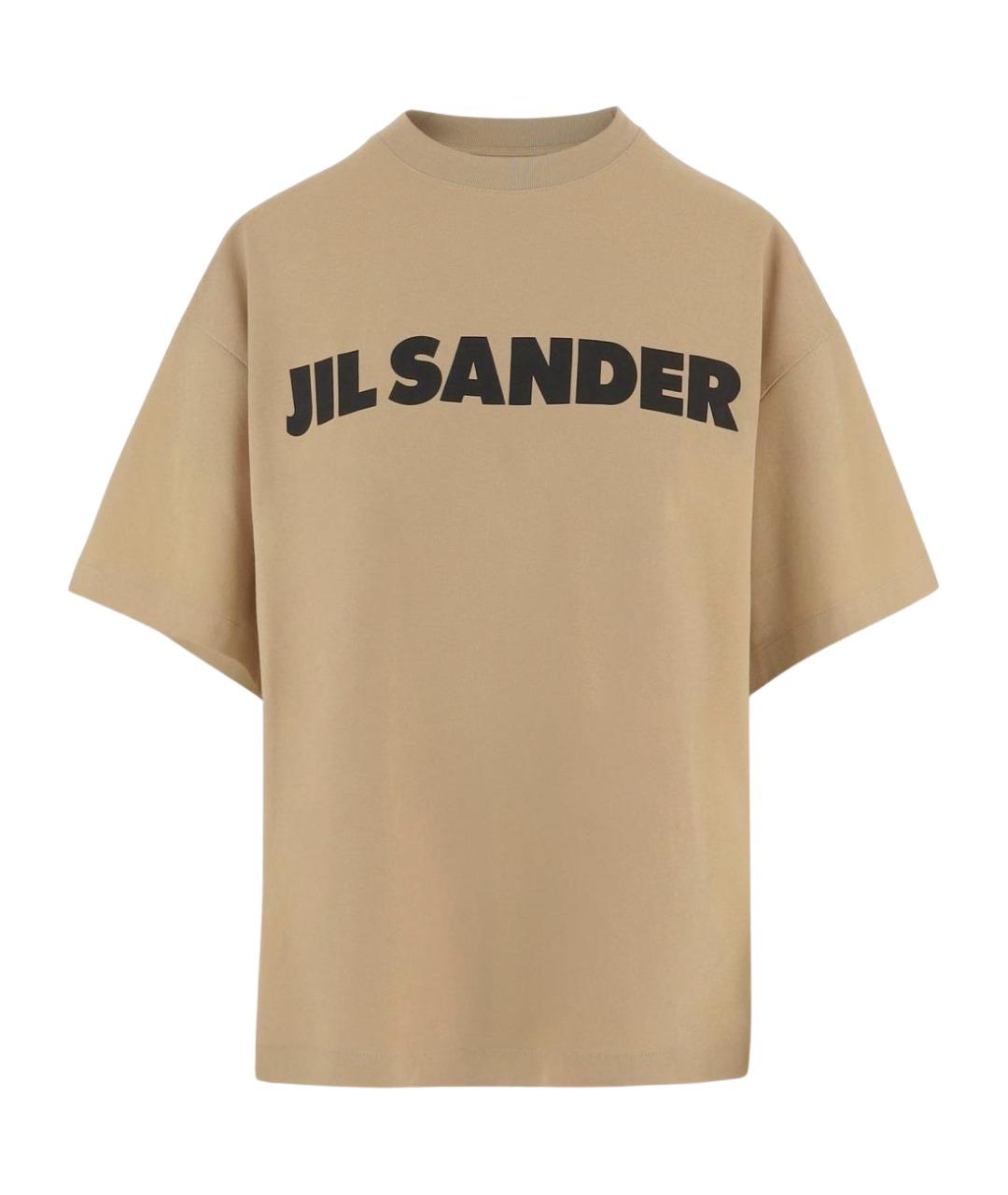 JIL SANDER Бежевая хлопковая футболка, фото 1