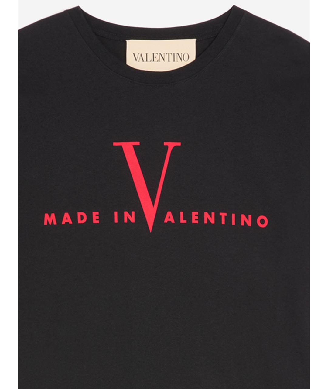 VALENTINO Черная хлопковая футболка, фото 3