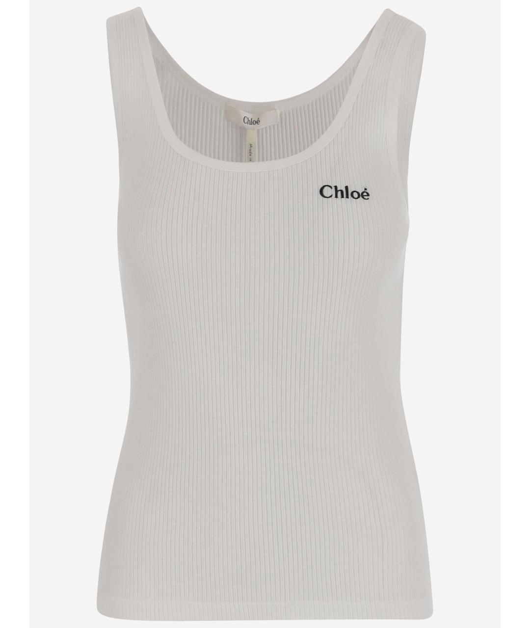 CHLOE Белая хлопковая майка, фото 4