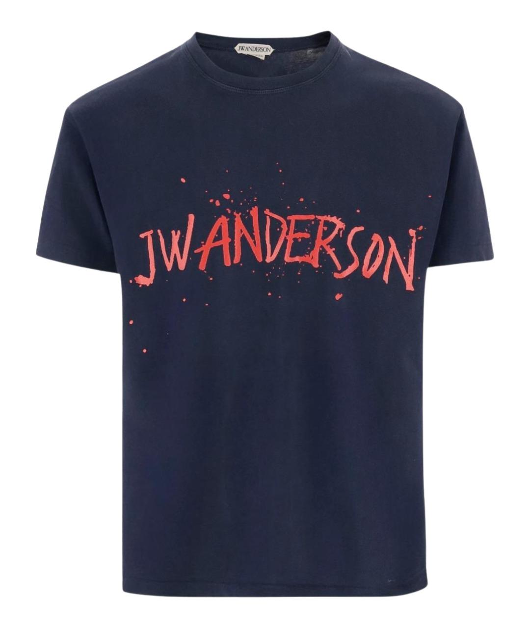 J.W.ANDERSON Синяя хлопковая футболка, фото 1