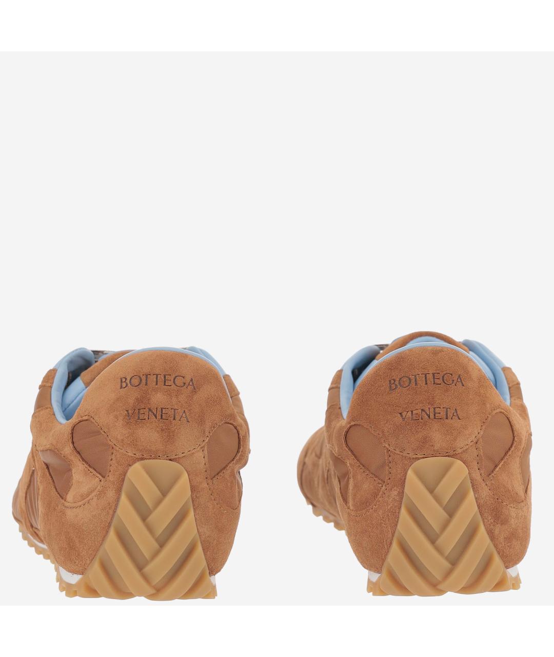 BOTTEGA VENETA Коричневые текстильные низкие кроссовки / кеды, фото 3