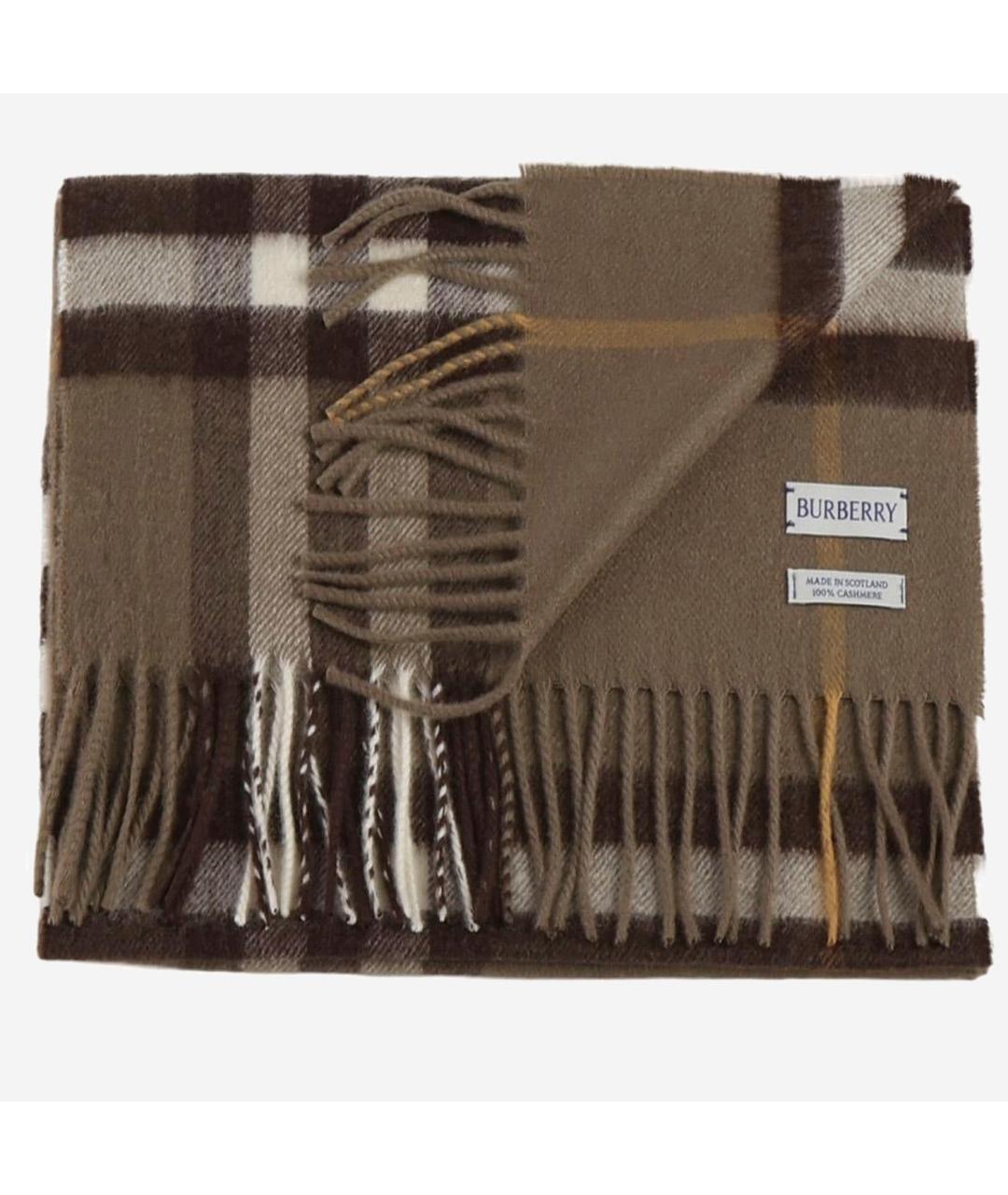 BURBERRY Коричневый кашемировый шарф, фото 2