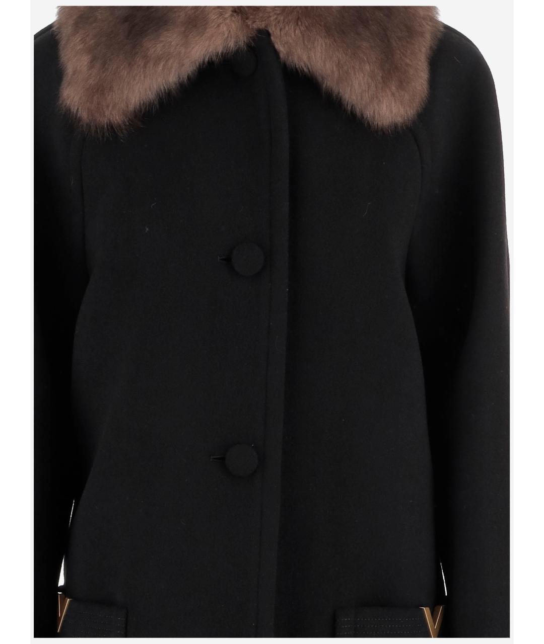 VALENTINO Черное шерстяное пальто, фото 3