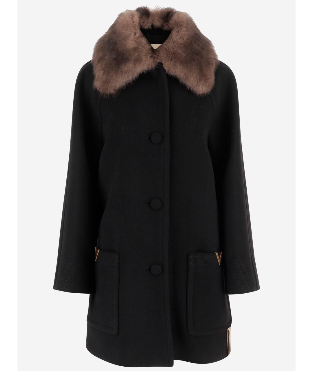 VALENTINO Черное шерстяное пальто, фото 4