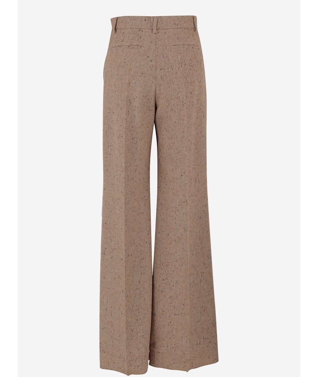 VALENTINO Бежевые шерстяные прямые брюки, фото 2