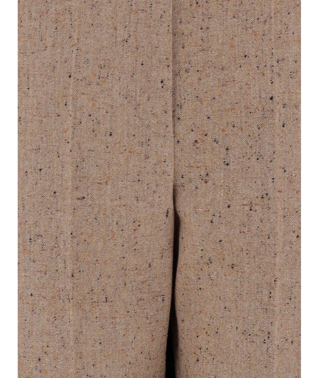 VALENTINO Бежевые шерстяные прямые брюки, фото 3