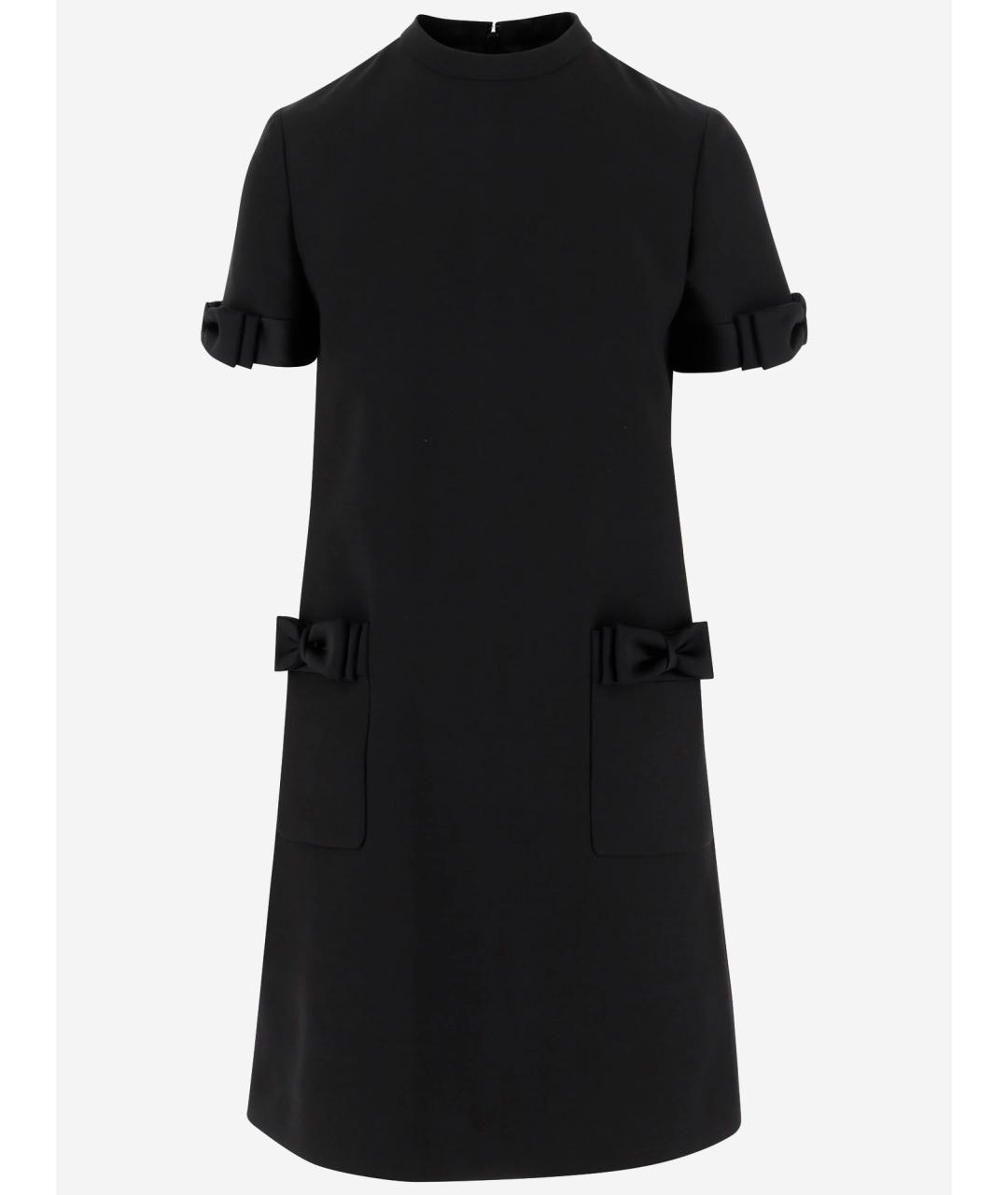 VALENTINO Черное шерстяное платье, фото 1