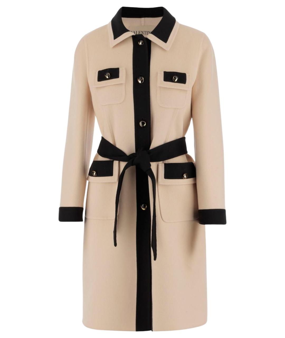 VALENTINO Бежевое шерстяное пальто, фото 1