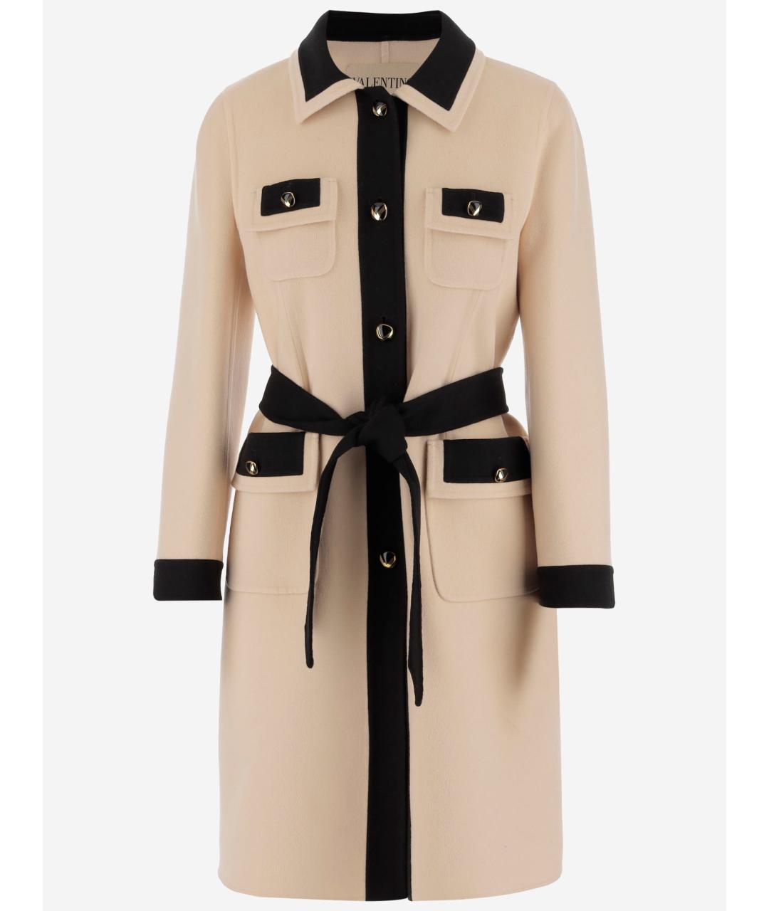 VALENTINO Бежевое шерстяное пальто, фото 4